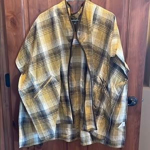 NWT Kori America s/m plain suede trim poncho